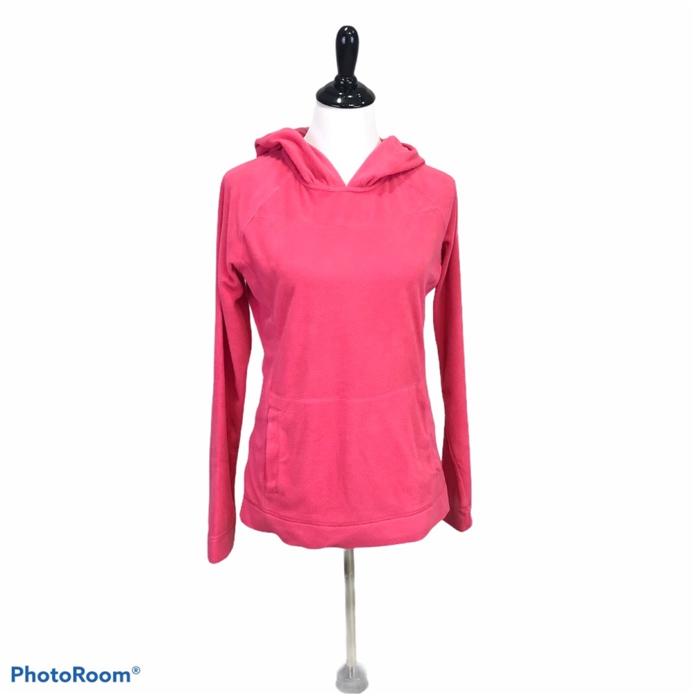 Columbia long sleeve pink microfleece pocketed hoodie